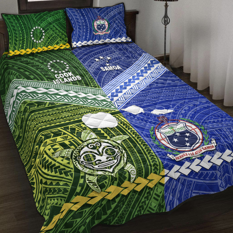 Samoa And Cook Islands Quilt Bed Set Together