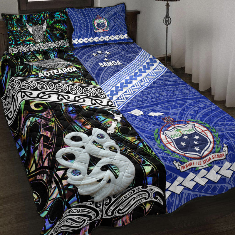 New Zealand And Samoa Quilt Bed Set Together Paua Shell