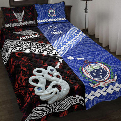 New Zealand And Samoa Quilt Bed Set Together Red