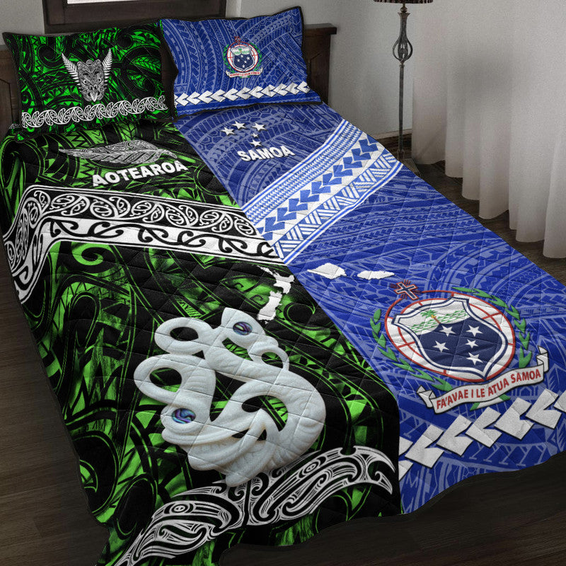 New Zealand And Samoa Quilt Bed Set Together Green