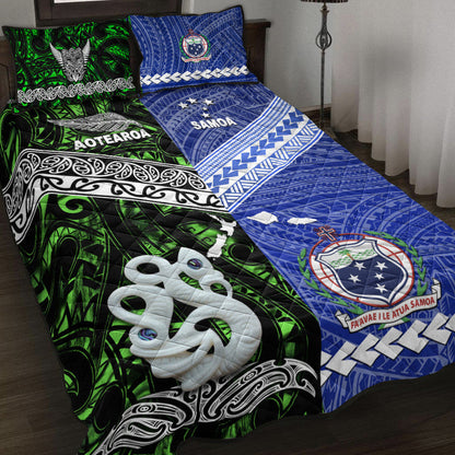 New Zealand And Samoa Quilt Bed Set Together Green