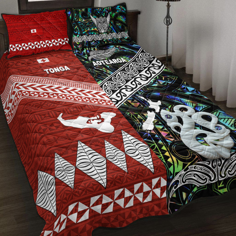New Zealand And Tonga Quilt Bed Set Together Paua Shell