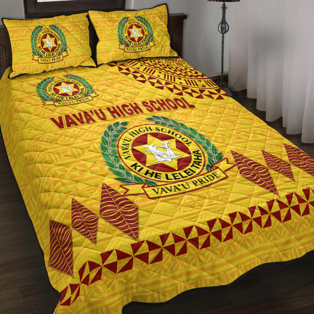 Tonga Vava'u High School Quilt Bed Set Simple Style Yellow