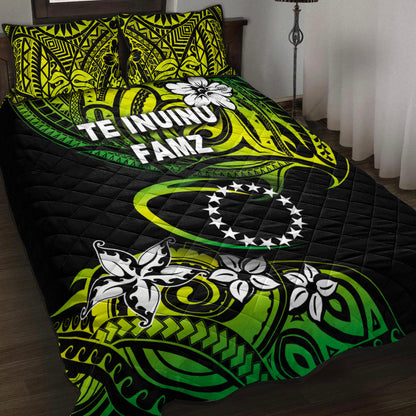 TE INUINU FAMZ Cook Islands Rugby Quilt Bed Set Unique Vibes Green