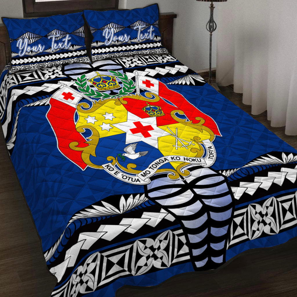 (Custom Personalised) Tonga Ngatu Quilt Bed Set Blue Style