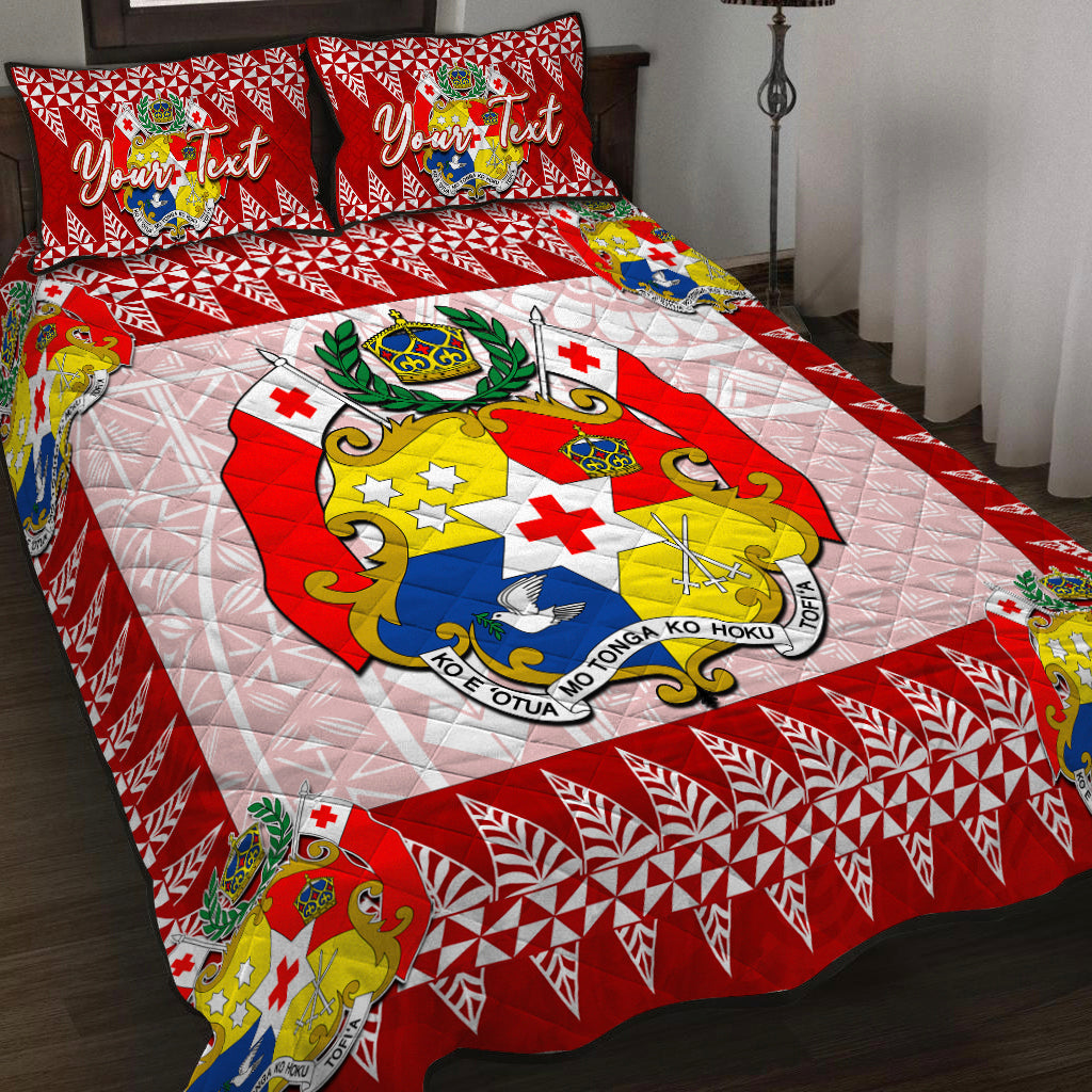 (Custom Personalised) Tonga Quilt Bed Set Red Style No.2