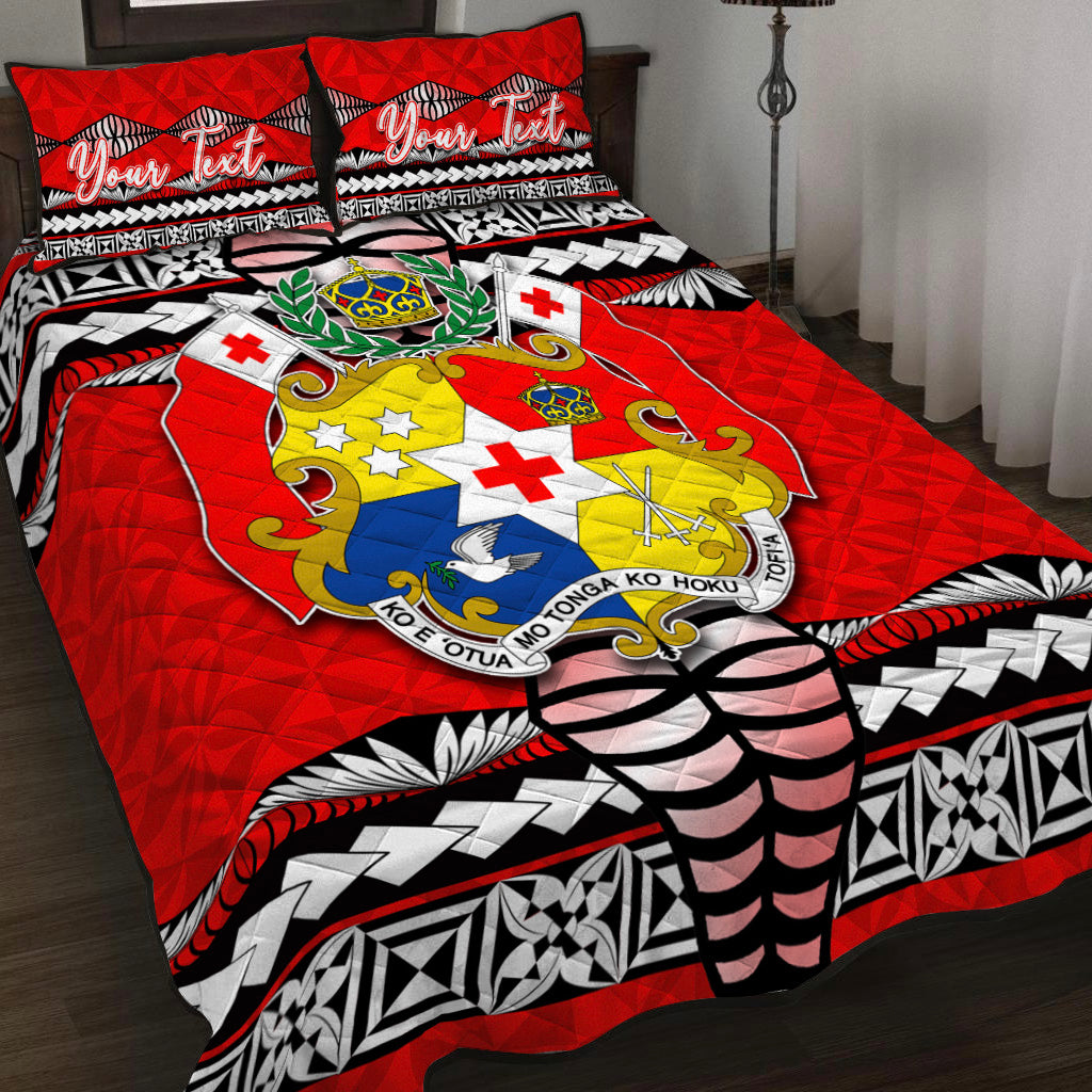 (Custom Personalised) Tonga Ngatu Quilt Bed Set Red Style