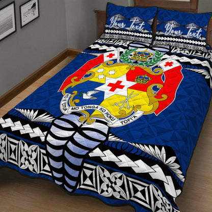 (Custom Personalised) Tonga Ngatu Quilt Bed Set Blue Style