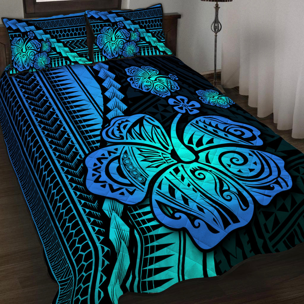 Polynesian Hibiscus Quilt Bed Set Hawaiian Style No.2