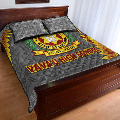 Tonga Vava'u High School Quilt Bed Set Simplified Version Grey