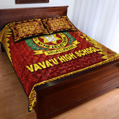 Tonga Vava'u High School Quilt Bed Set Simplified Version Maroon