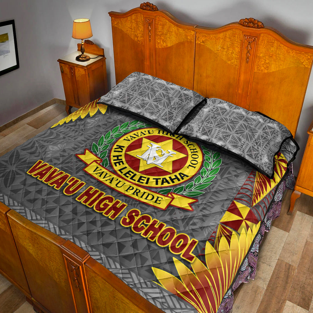 Tonga Vava'u High School Quilt Bed Set Simplified Version Grey