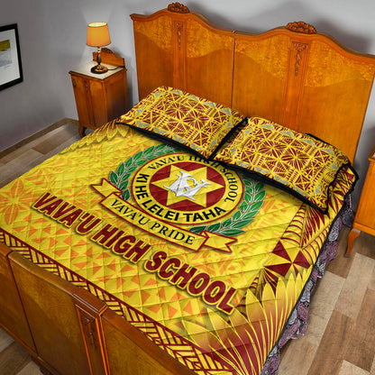 Tonga Vava'u High School Quilt Bed Set Simplified Version Gold