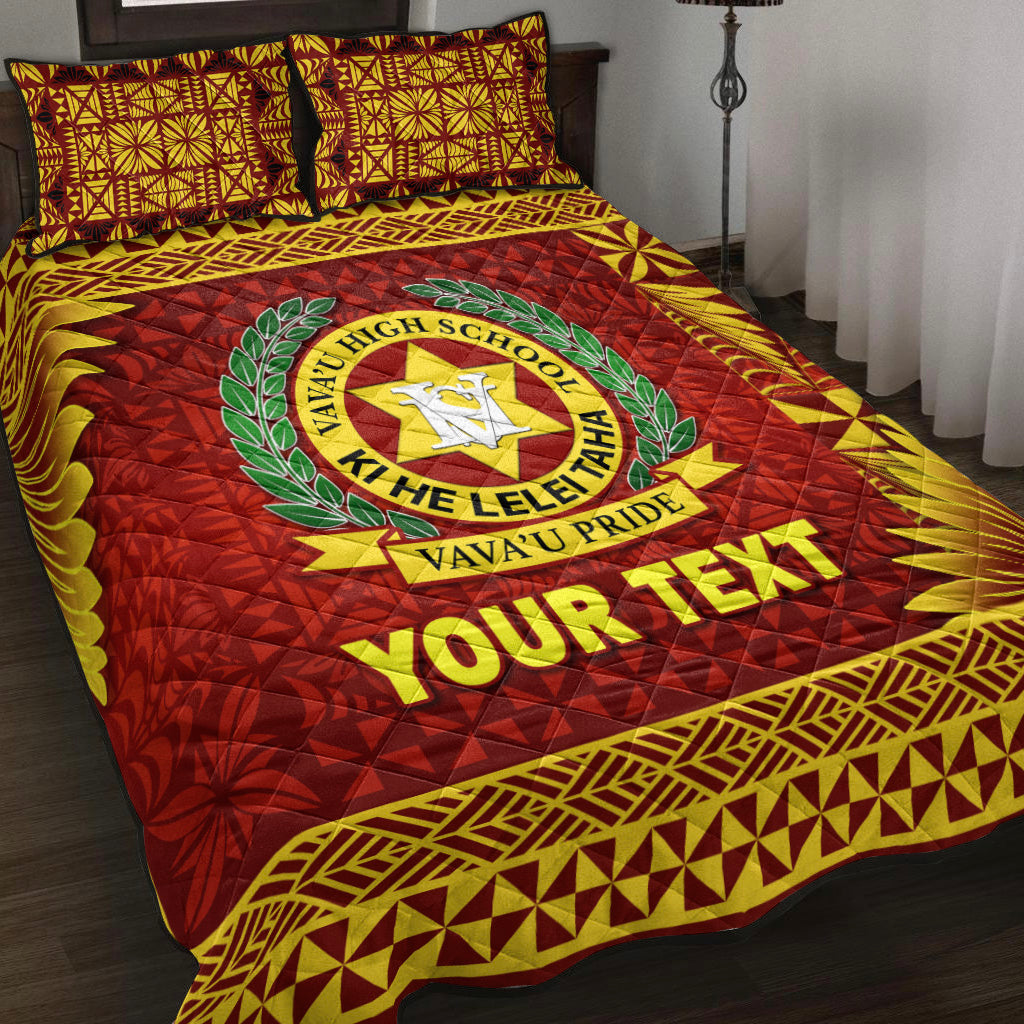 (Custom Personalised) Tonga Vava'u High School Quilt Bed Set Simplified Version Maroon