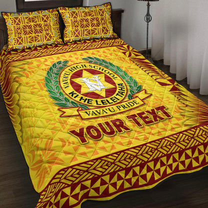 (Custom Personalised) Tonga Vava'u High School Quilt Bed Set Simplified Version Gold