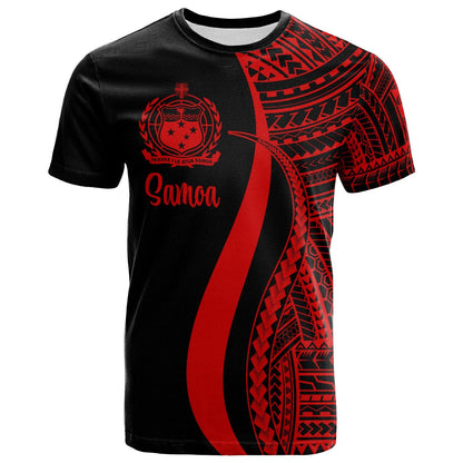 Samoa T - Shirt Red - Polynesian Tentacle Tribal Pattern