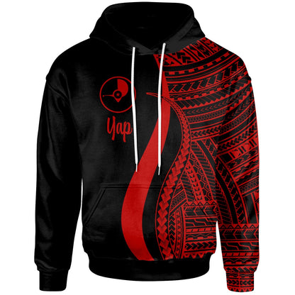 Yap Hoodie Red Tentacle Tribal Pattern