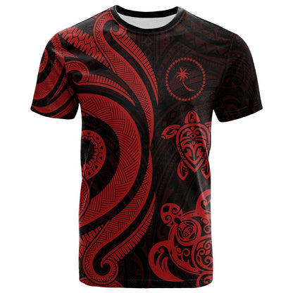 Chuuk Polynesian T-shirt Red Tentacle Turtle