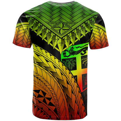Fiji Custom Personalised T Shirt Reggae Polynesian Necklace and Lauhala