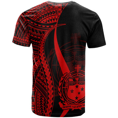 Samoa T - Shirt Red - Polynesian Tentacle Tribal Pattern