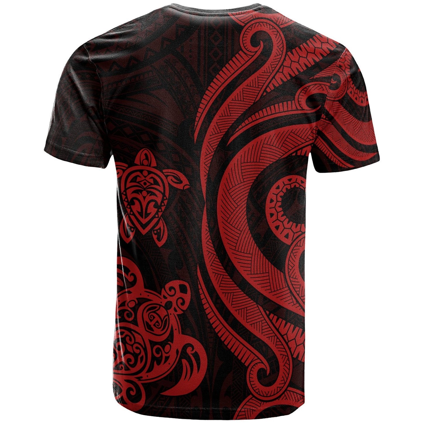 Chuuk Polynesian T-shirt Red Tentacle Turtle