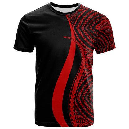 Micronesia T - Shirt Red - Micronesian Tentacle Tribal Pattern
