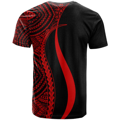 Micronesia T - Shirt Red - Micronesian Tentacle Tribal Pattern