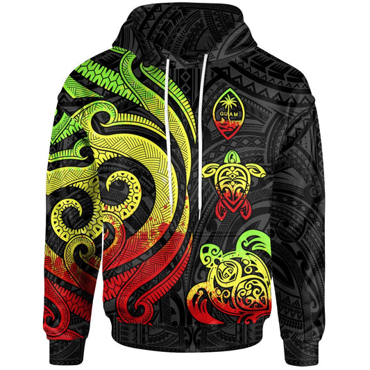 Guam Polynesian Hoodie Reggae Tentacle Turtle