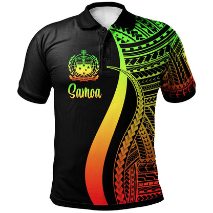 Samoa Polo Shirt Reggae - Polynesian Tentacle Tribal Pattern