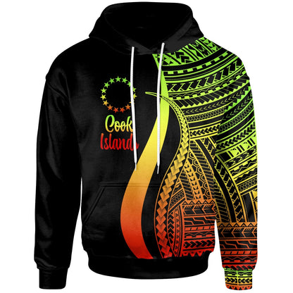 Cook Islands Hoodie Reggae Tentacle Tribal Pattern