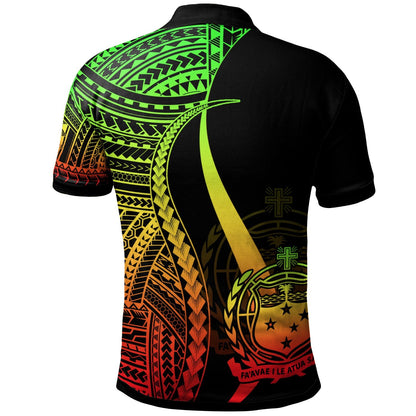 Samoa Polo Shirt Reggae - Polynesian Tentacle Tribal Pattern