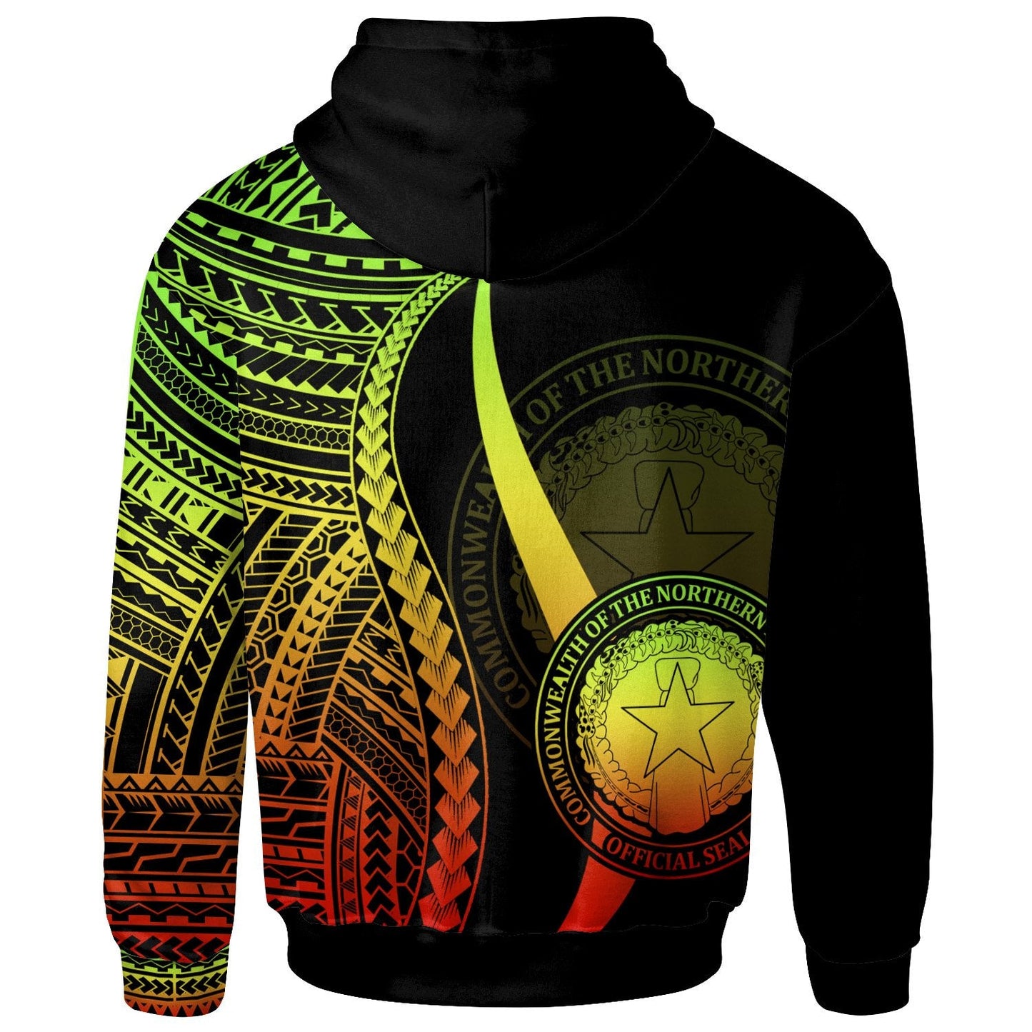 Custom Text Northern Mariana Islands Custom Personalised Hoodie Reggae Tentacle Tribal Pattern