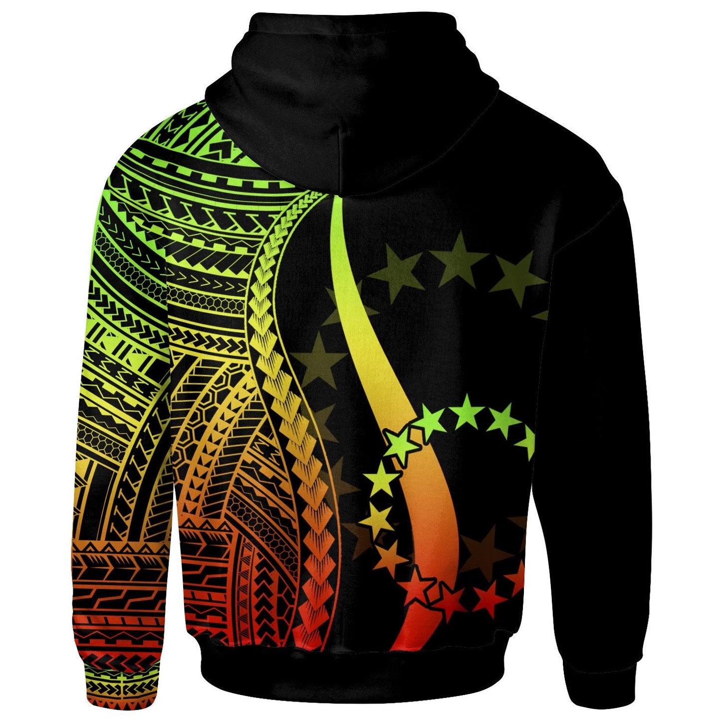 Cook Islands Hoodie Reggae Tentacle Tribal Pattern