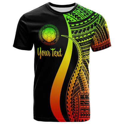Northern Mariana Islands Custom Personalised T Shirt Reggae Polynesian Tentacle Tribal Pattern