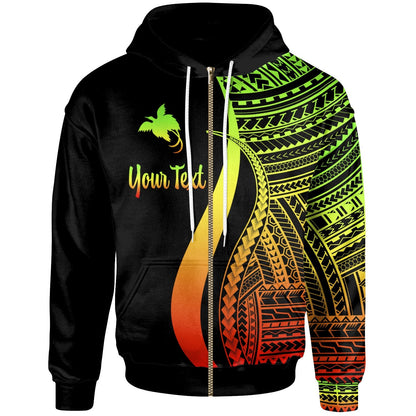 Papua New Guinea Zip Up Hoodie Reggae Tentacle Tribal Pattern