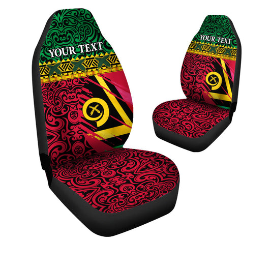 (Custom Personalised) Vanuatu Dreamy Car Seat Covers Flag and Pattern