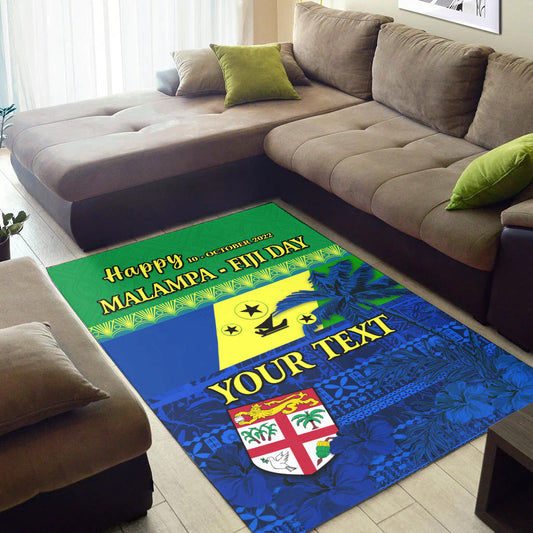 (Custom Personalised) Malampa Fiji Day Area Rug Vanuatu Polynesia mix Flowers