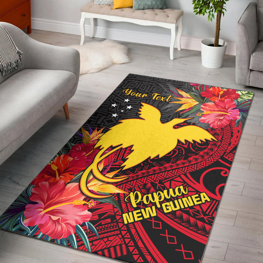 (Custom Personalised) Papua New Guinea Area Rug Bird of Paradise Ver.02