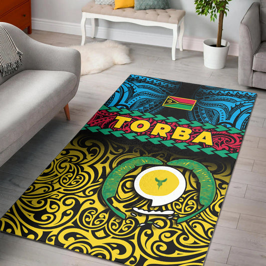Torba Province Area Rug Vanuatu Pig Tusk Polynesian Flag Style
