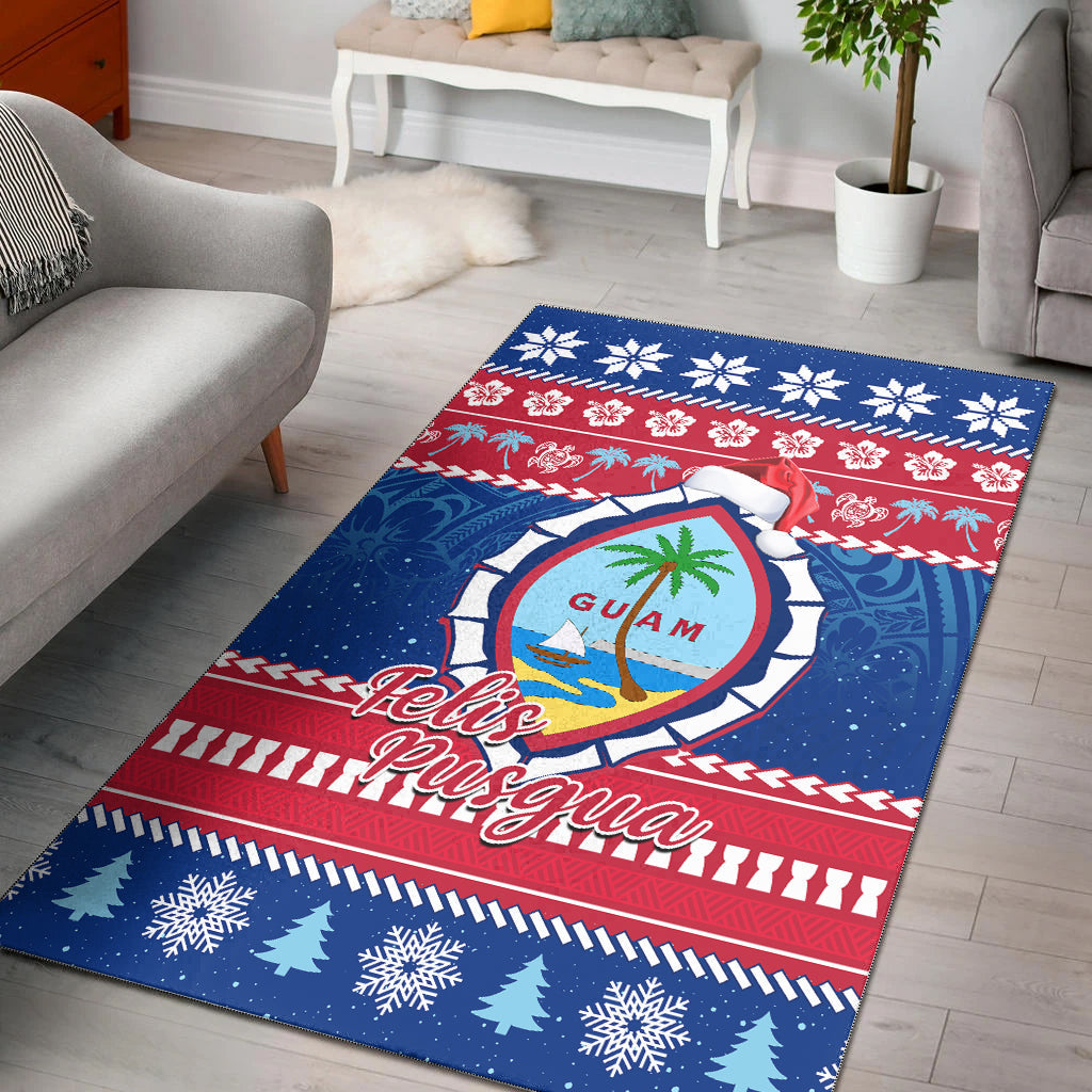 Guam Christmas Area Rug Guaman Seal Polynesian Felis Pusgua