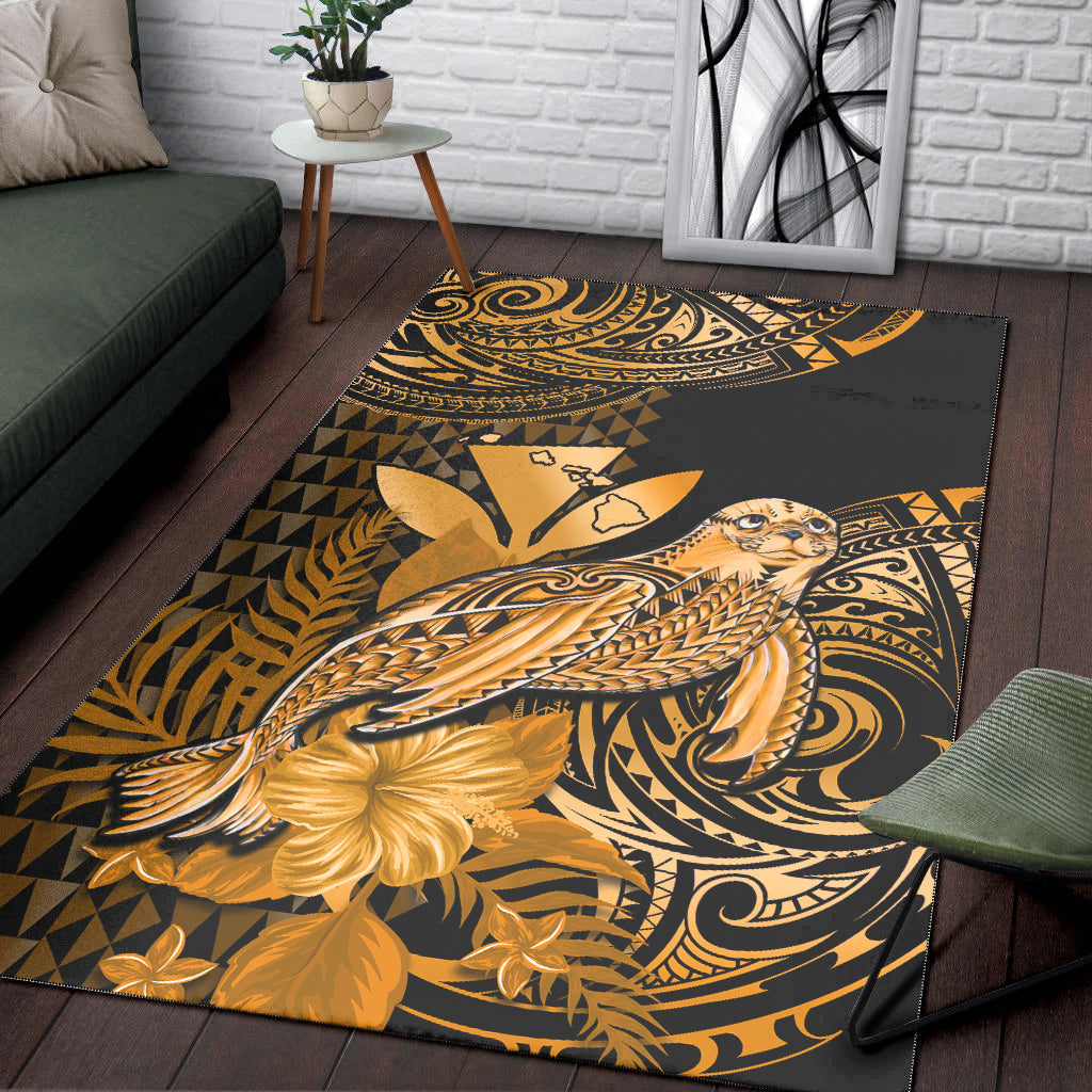 Hawaii Monk Seal Area Rug Kakau With Kanaka Gold