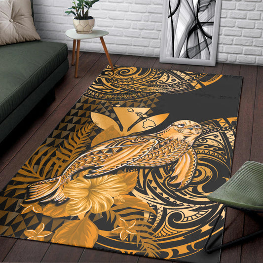Hawaii Monk Seal Area Rug Kakau With Kanaka Gold