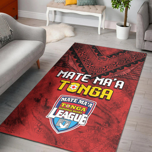 Tonga Rugby MMT Area Rug Ngatu Mate Maa Tonga Grunge