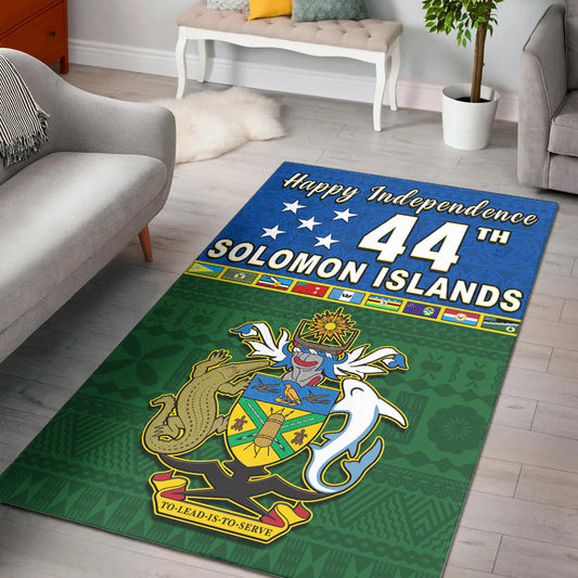 Solomon Islands National Day Area Rug Independence Day Tapa Pattern