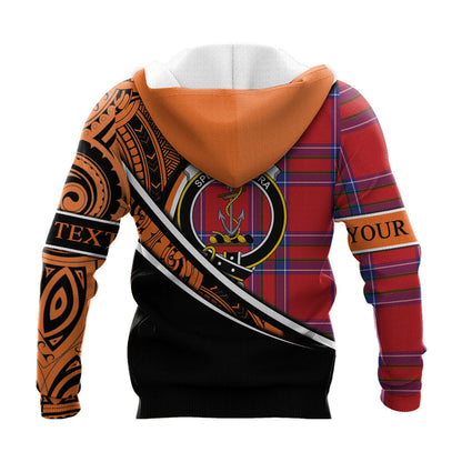 Printivon Rait Knitted Hoodie Pattern Polynesian Custom Text
