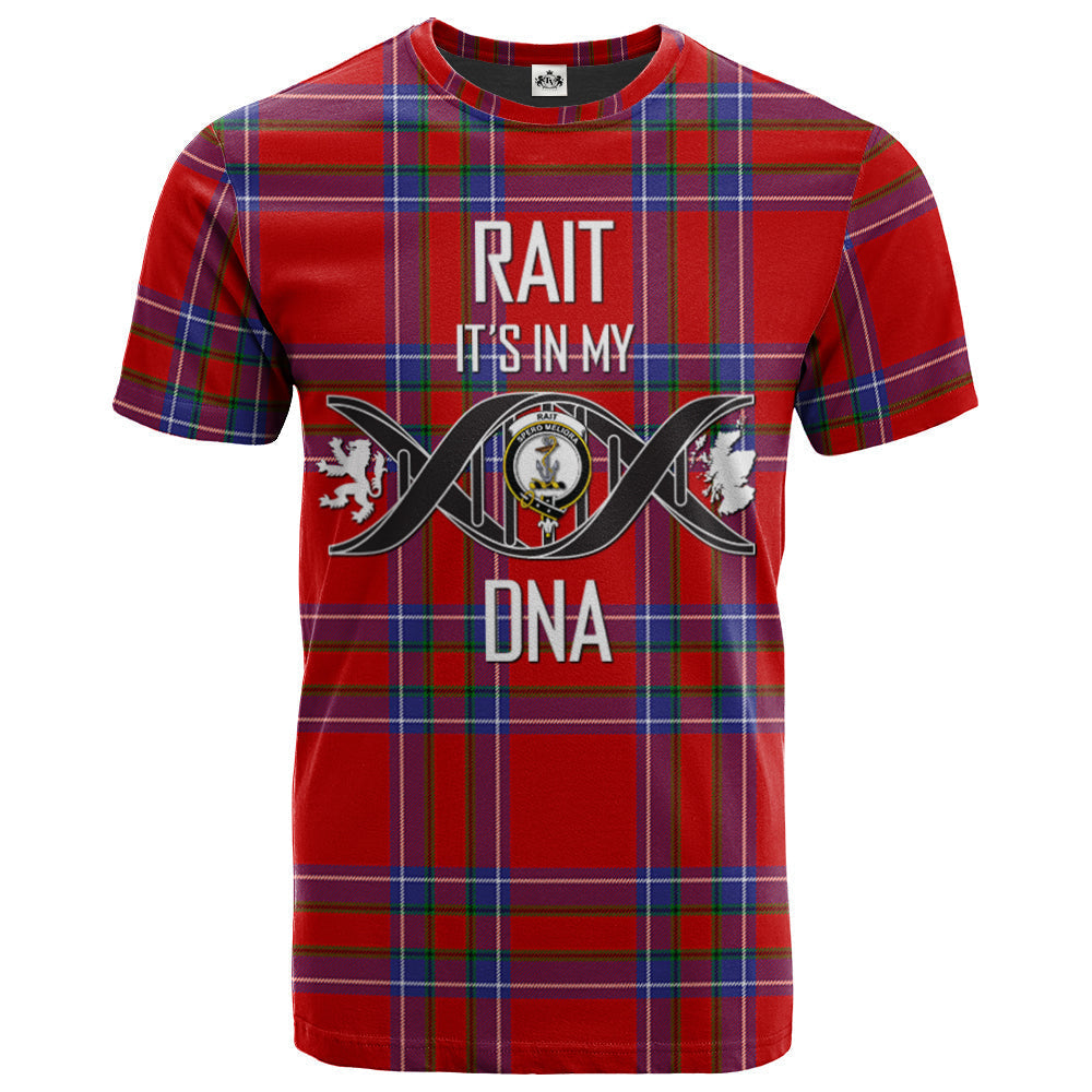 Printivon Rait Clan DNA In Me Tartan Crest T Shirt