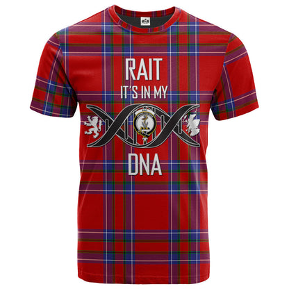 Printivon Rait Clan DNA In Me Tartan Crest T Shirt