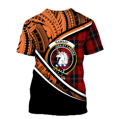 Printivon Ramsay Red T Shirt Pattern Polynesian
