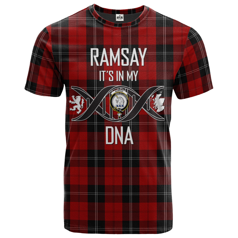 Printivon Ramsay Clan DNA In Me Tartan Crest T Shirt