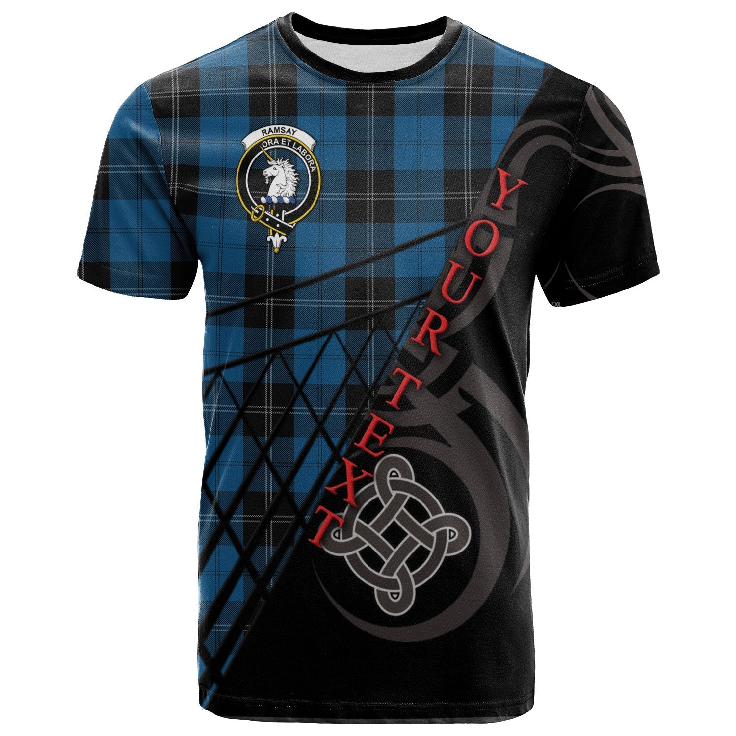 Printivon Ramsay Blue Hunting T Shirt Pattern Celtic 